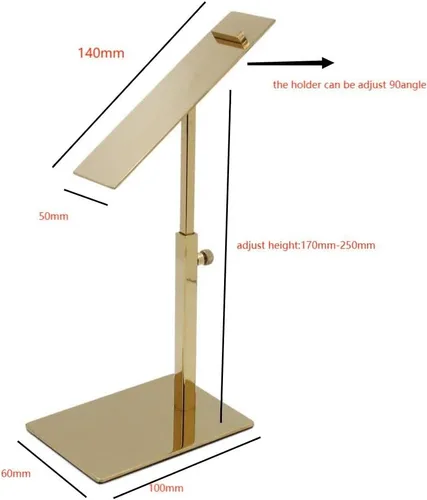 Miniatura 3 de Soporte elevador de zapatos de metal dorado, soporte elevador de acero inoxidable para zapatos, soporte elevador para joyas, estante elevador, juego
