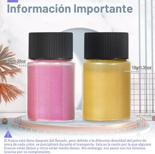 Miniatura 4 de CHANGTIKEJI Polvo de mica – 81 colores – 0.35 oz/botella de pigmento natural en polvo para resina epoxi, fabricación de jabón, fabricación de velas