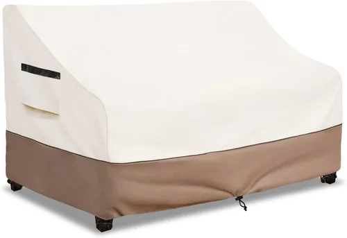 Fundas para Muebles de Exterior Impermeables Funda para Sofá de Exterior de 3 Plazas, 79 pulgadas de ancho x 38 pulgadas de profundidad x 35 2-Beige