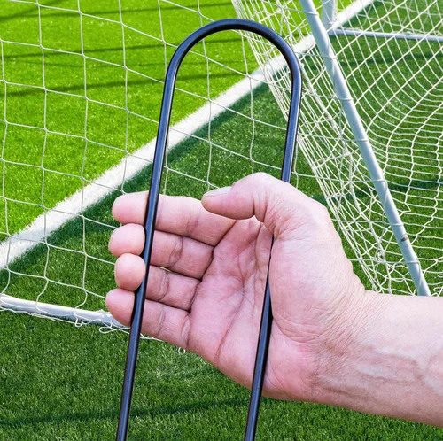 Miniatura 5 de Anclajes de estacas resistentes para trampolín de viento alto, extremos afilados, anclajes de tierra de seguridad de acero galvanizado de 11.8 Negro