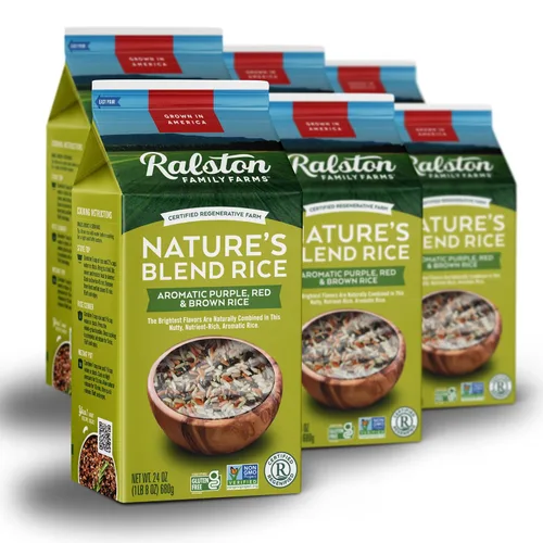 Ralston Family Farms Nature's Blend Arroz, caja de 24 onzas: paquete de 6, cultivado en Estados Unidos, sin OMG, naturalmente libre de gluten