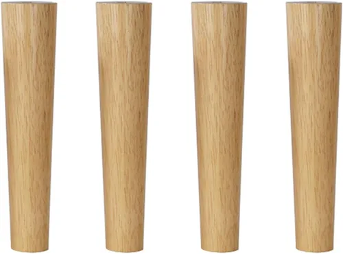 Miniatura 8 de Patas de madera maciza para muebles, patas de sofá cónicas, patas de mesa de café, patas de repuesto para armario, con accesorios, con perno M8
