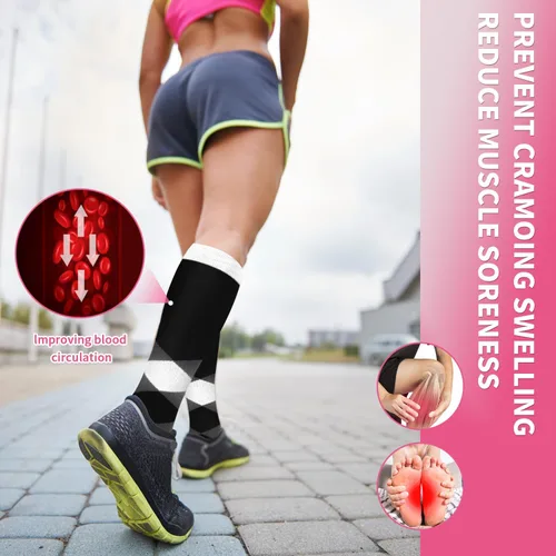 Miniatura 58 de Sooverki - Calcetines de compresión de cobre para circulación, para mujeres y hombres, 6 pares, para correr, atletismo, medicina, enfermería, viajes