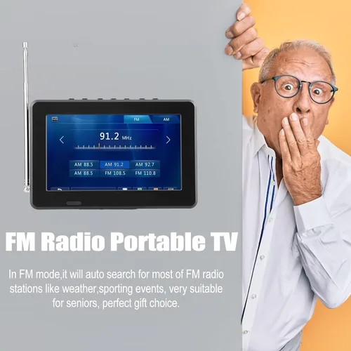 Miniatura 5 de Yoidesu Monitor LCD de TV portátil, 7 pulgadas 1080P recargable para automóvil TV digital con sintonizador ATSC, entrada AV, radio FM, SD, MMC, USB