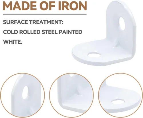Miniatura 3 de Soporte de esquina de 0.75 pulgadas en L, soportes de ángulo recto de 90 grados, soportes de acero inoxidable para muebles de madera, mesas, sillas