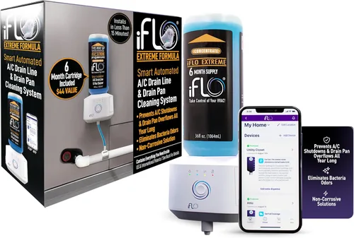 Miniatura 10 de iFLO® Limpiador Inteligente de Línea de Drenaje de A/C y Bandeja de Drenaje para Sistema HVAC, Sin Obstrucciones, Fácil Instalación y Mantenimiento