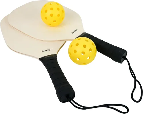Miniatura 6 de Aoneky Juego de paletas de pickleball de madera para interiores o exteriores