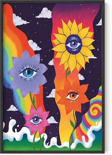 Miniatura 43 de HAUS AND HUES Póster de hongos trippy – Indie for Room Aesthetic Trippy Hippie Y2K, arte de hongos, imágenes indie, decoración de pared
