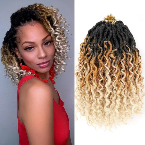 Miniatura 9 de Extensiones de cabello sintético de ganchillo de 24 pulgadas con extremos rizados, extensiones de cabello sintético con extremos rizados, trenzas