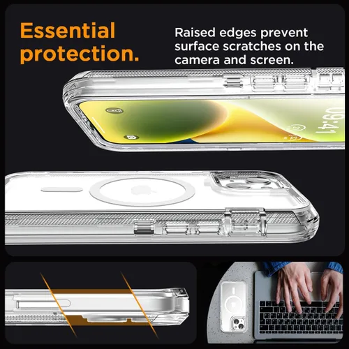 Miniatura 4 de AICase Funda transparente para iPhone 16e/13/iPhone 14, compatible con MagSafe 3 en 1, resistente protección contra caídas, cuerpo completo, a