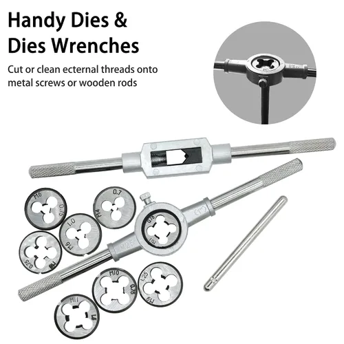 Miniatura 4 de GMTOOLS Juego de brocas combinadas y sacabocados con adaptador de cambio rápido de 13 piezas, 6 tamaños SAE: 6-32NC a 1/4-20NC, 6 tamaños métricos