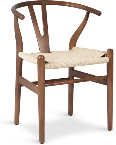 Miniatura 9 de POLY & BARK Sillas de comedor trenzadas – Sillas de comedor Wishbone modernas de mediados de siglo con brazos, estructura de madera maciza, uso