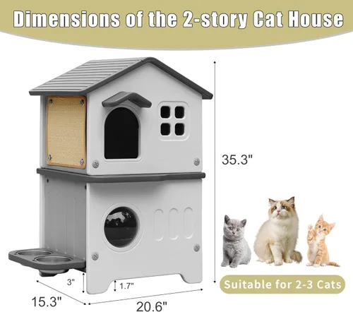 Miniatura 4 de Casa aislada para gatos al aire libre con forro