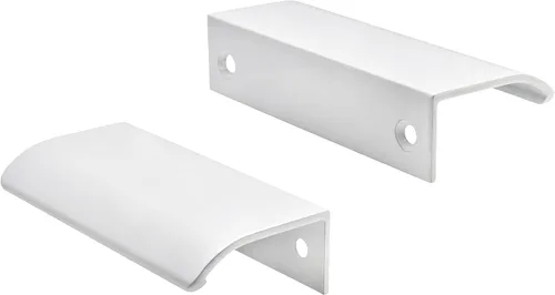Miniatura 32 de Tiradores negros de 3.94 pulgadas para gabinete, 6 unidades, espacio entre agujeros de 2.52 pulgadas, tiradores de borde de aleación de aluminio