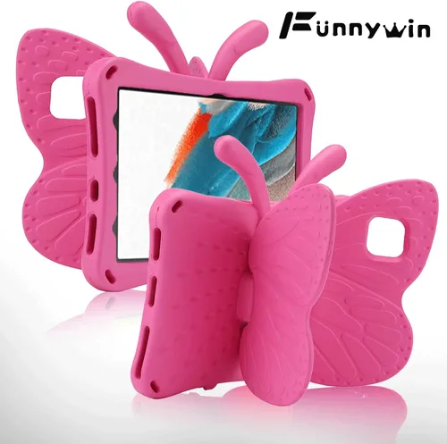 Miniatura 40 de FW Fire 7 - Funda para tablet para niños, Amazon Fire 7 2022, funda de mariposa con luz de atril, EVA, protección contra caídas, resistente, a