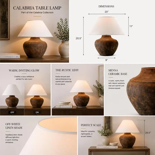 Miniatura 5 de Troy Lighting PTL1010 Calabria - Lámpara de mesa de 20,5 pulgadas