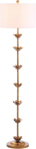 Safavieh FLL4003A Lighting Collection Landen Leaf - Lámpara de pie de color dorado antiguo de 63.5 pulgadas, metal