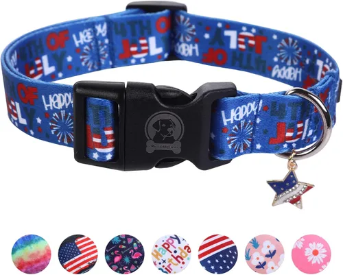 Miniatura 10 de MR. CHUBBYFACE - Collar de cumpleaños para perro con patrones, suave, ajustable, para perros pequeños, medianos y grandes