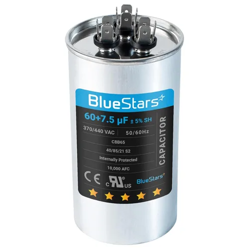 Miniatura 25 de [Listado UL] BlueStars 10 uF ± 5% MFD 370/440V CBB65 CBB65A Pieza de Repuesto de Capacitor de Arranque y Funcionamiento Ovalado - Capacitores