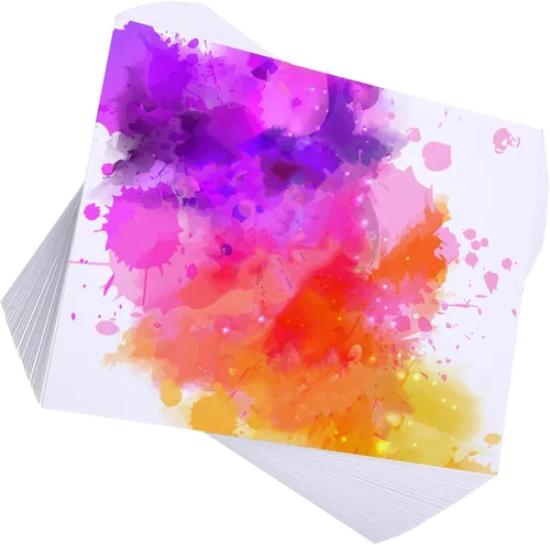 Spiareal 100 hojas de papel de acuarela de 8 x 10 pulgadas, a granel, 140 libras/300 GSM, papel de construcción blanco, prensa en frío, algodón en
