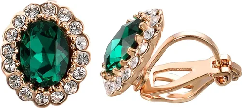 Miniatura 27 de Yoursfs Austria - Aretes de clip de cristal para mujer, chapados en oro de 18 quilates, joyería de moda con halo de circonita cúbica, aretes sin