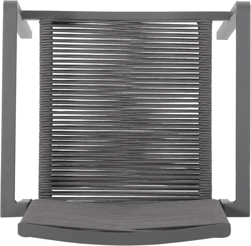 Miniatura 9 de Great Deal Furniture Jean - Silla de comedor de aluminio moderna para exteriores con asiento de cuerda (juego de 2), gris y gris oscuro