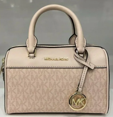 Miniatura 8 de Michael Kors Bolsa de viaje extra pequeña de piel y lona recubierta