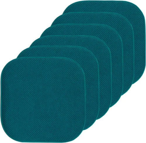 Miniatura 164 de Sweet Home Collection Cojines de espuma viscoelástica para silla, antideslizantes, diseño de panal de abeja, 16 x 16 pulgadas, paquete de 2