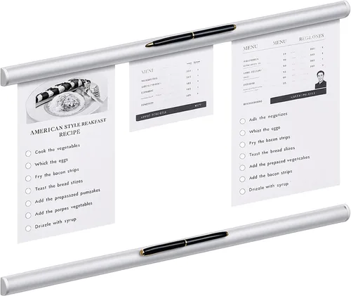 Miniatura 11 de Henoyso Soporte para boletos de restaurante de 16 pulgadas, soporte de recibos, soporte de aluminio para boletos de pedido, estante de cheques