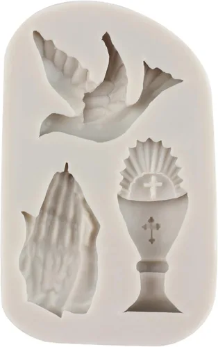 Miniatura 6 de Sijiangmold Molde de silicona cruzada para comunión, cáliz, paloma, fondant, bautismo, pastel, para bautismo, fiesta, decoración de pasteles