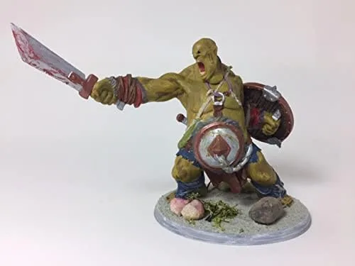 Miniatura 6 de Ogre Warrior RPG - Calabozos y dragones - DND - Pathfinder - Diorama - Figurita miniatura (gris/sin pintar) (Axe)