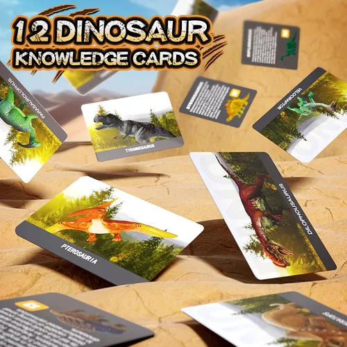 Miniatura 5 de Uregoio Kit de Excavación de 12 Huevos de Dinosaurio Juguetes para Niños, Kit de Excavación Sorpresa de Huevos de Dinosaurio con Lupa, Regalos