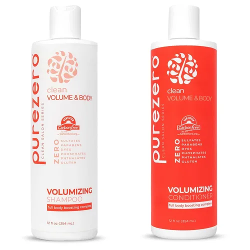 Purezero Juego de champú y acondicionador voluminizador, añade volumen y cuerpo, cero sulfatos, parabenos, tintes - 100% vegano y libre de crueldad