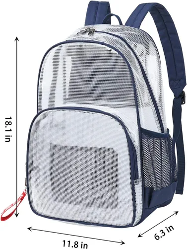 Miniatura 2 de Mygreen Mochila aprobada para estadios, mochila escolar resistente para laptop 15.6, transparente, Modernoajustado
