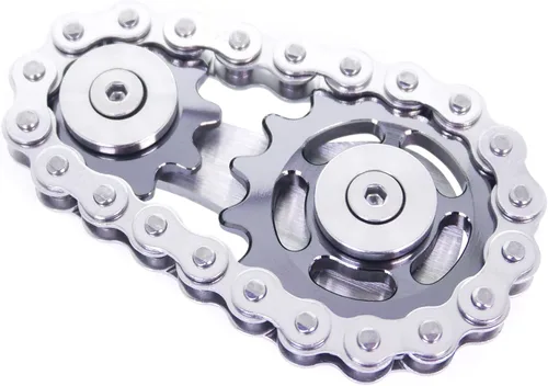 Miniatura 10 de Fidget Spinner, eslabón de cadena de bicicleta Spinner diseño 2 engranajes Figity Spin Finger Games, mecánica duradera de acero inoxidable