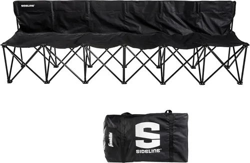Franklin Sports Sideline - Banco de equipo plegable para 6 personas para sentarse, fútbol + equipo deportivo, banco plegable para 6 sillas para