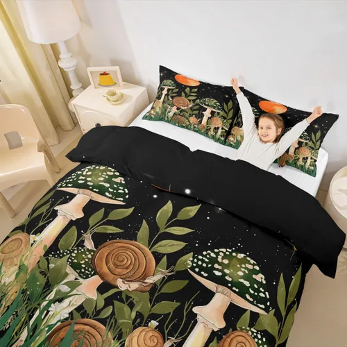 Miniatura 34 de Erosebridal Juego de ropa de cama bohemio con sol y luna, funda de edredón hippie de 3 piezas, colorida funda de edredón teñida anudada, funda