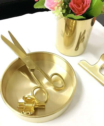 Miniatura 4 de MultiBey Tijeras profesionales doradas de 7 pulgadas, tijeras de tela resistente de acero inoxidable con caja de regalo para oficina, costura y artes