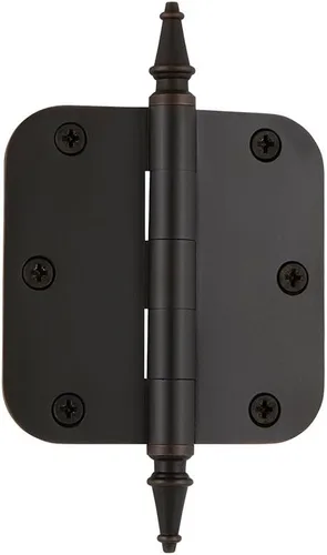 Miniatura 105 de Grandeur Hardware 824304 Bisagra residencial con punta de bellota de 3.5 pulgadas con esquinas de radio de 5/8 pulgadas en peltre antiguo