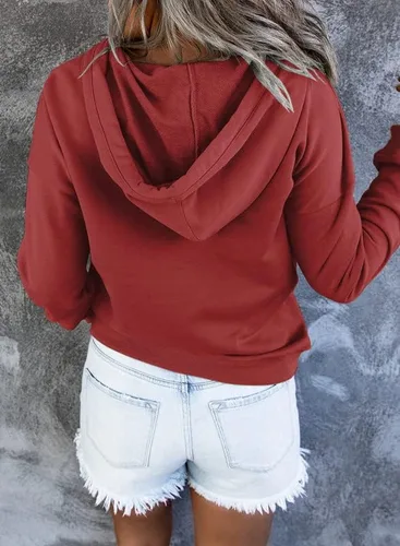Miniatura 2 de Dokotoo - Sudaderas con capucha para mujer, con cuello de botón y cordón de ajuste, sudaderas casuales de manga larga