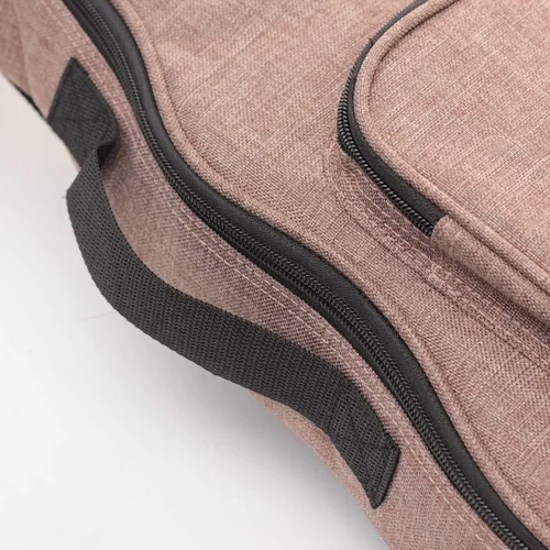 Miniatura 4 de Funda para ukelele simple de lino, esponja de 0.394 in, portátil, impermeable, bolsa para ukeleles, bolsa de concierto Uke con bolsillo de Marrón