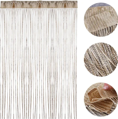 Miniatura 3 de Cortina de Cuerdas para Puerta, Panel de Pared con Flecos para Ventana Persiana Divisor de Habitación, Pantalla Decorativa con Borlas para Hogar