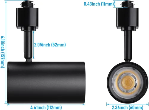 Miniatura 7 de LEONLITE Cabezales de iluminación LED de 8.5 W, cabezales de luz de riel tipo H, iluminación de pista regulable de 45°, accesorio de iluminación