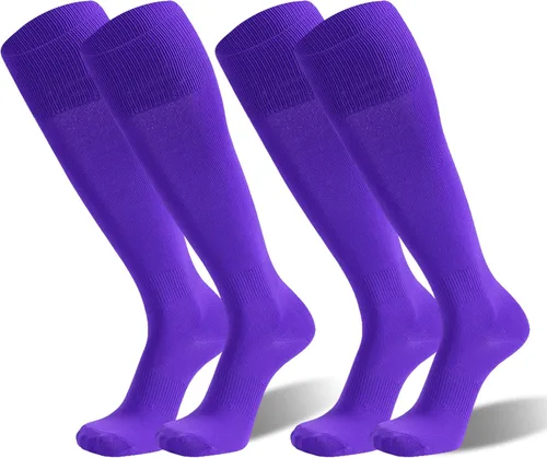 Paquete de 2 calcetines de fútbol, béisbol, sóftbol para jóvenes y adultos, calcetines multideportivos, 4 tamaños (S-XL)
