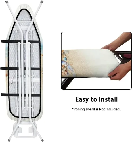 Miniatura 5 de Funda para tabla de planchar con diseño de estrella de mar de playa, resistente a los abrasadores, extra ancha, cubierta para tabla de planchar