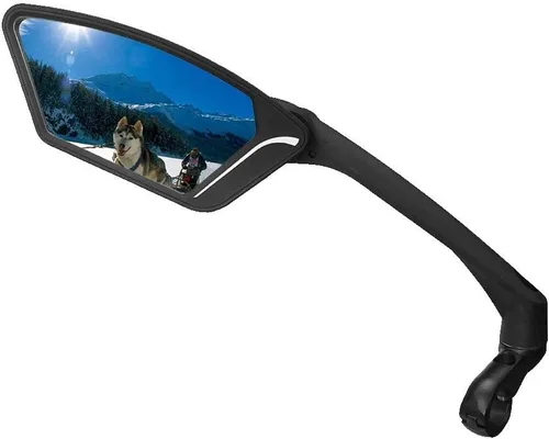 Nueva lente de vidrio resistente a los arañazos, espejo de bicicleta para manillar, espejo retrovisor seguro giratorio, espejo de bicicleta, ME-010