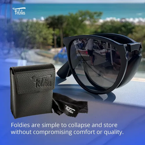 Miniatura 9 de Foldies Gafas de sol plegables polarizadas revestimiento de lente resistente a los arañazos marco plegable funda de cuero de primera calidad Milanos