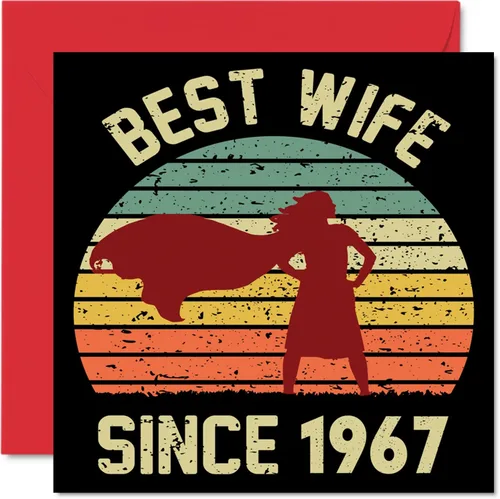Miniatura 46 de Tarjeta de 71 aniversario para esposa de parte del esposo – La mejor esposa desde 1954 – Regalos con texto en inglés "I Love You", tarjetas