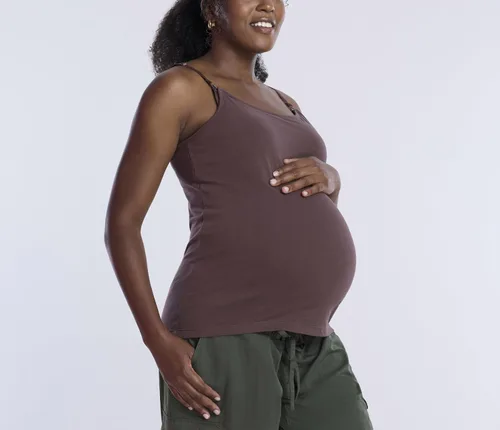 Miniatura 17 de Motherhood Maternity Camiseta sin mangas de lactancia con clip para mujer con correas ajustables y brasier integrado para lactancia materna