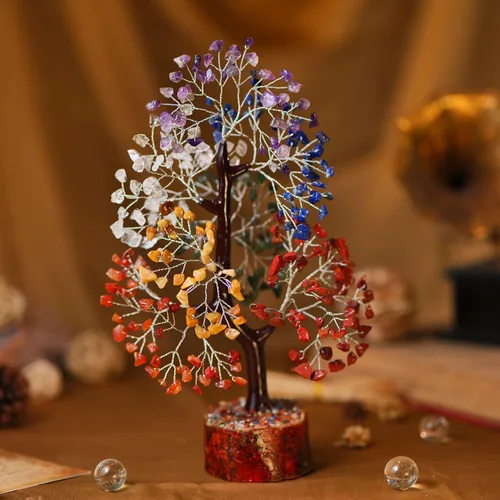 Miniatura 8 de Árbol de 7 Chakras, Cristales y Piedras Curativas, Árbol de la Vida de Chakra Árbol de Cristal para Energía Positiva, Regalos de Cumpleaños